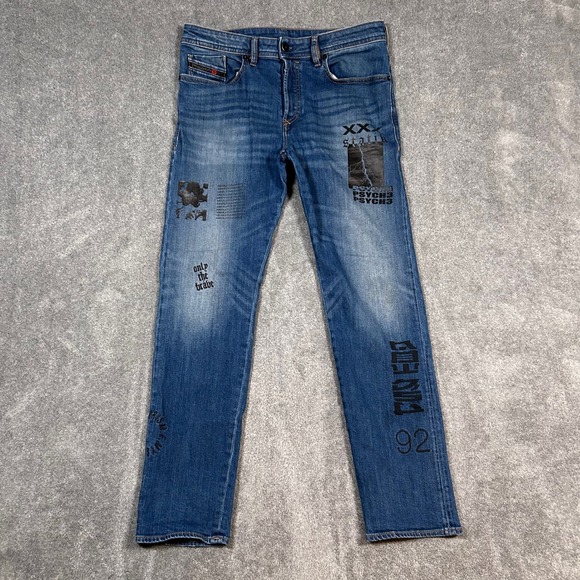 Diesel Other - Diesel Denim Jeans Buster-P Regular Slim Tapered Graphic Print  Mens 31x29